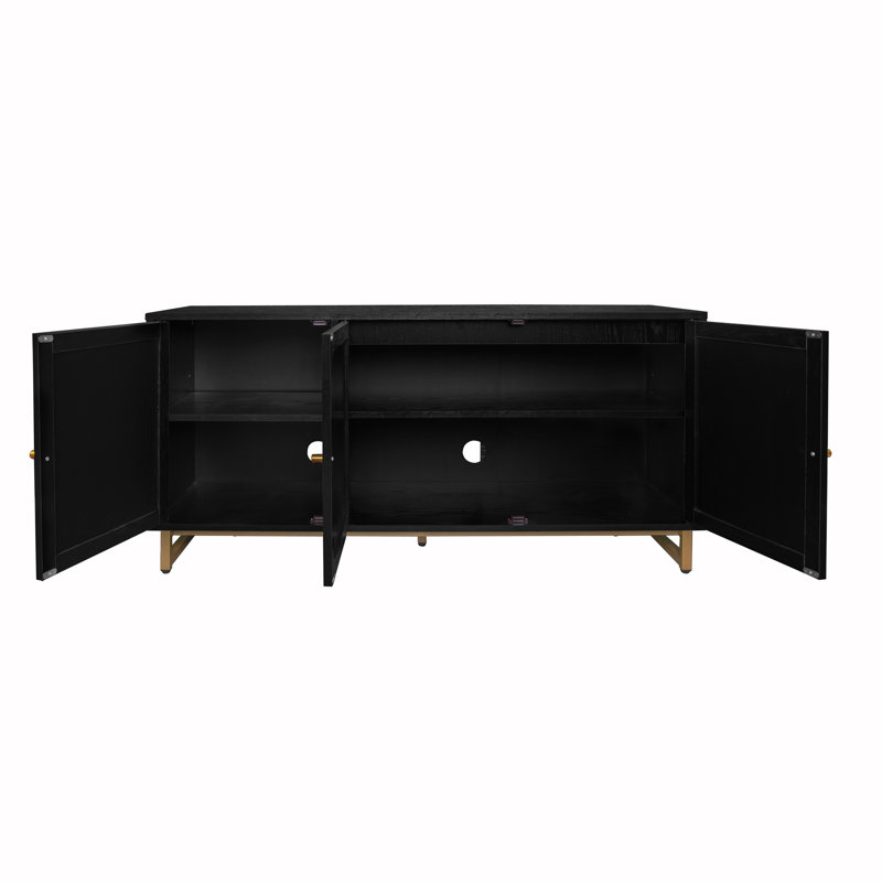 Buffet décoratif 47,2 po, Noir, noir, noir, noir