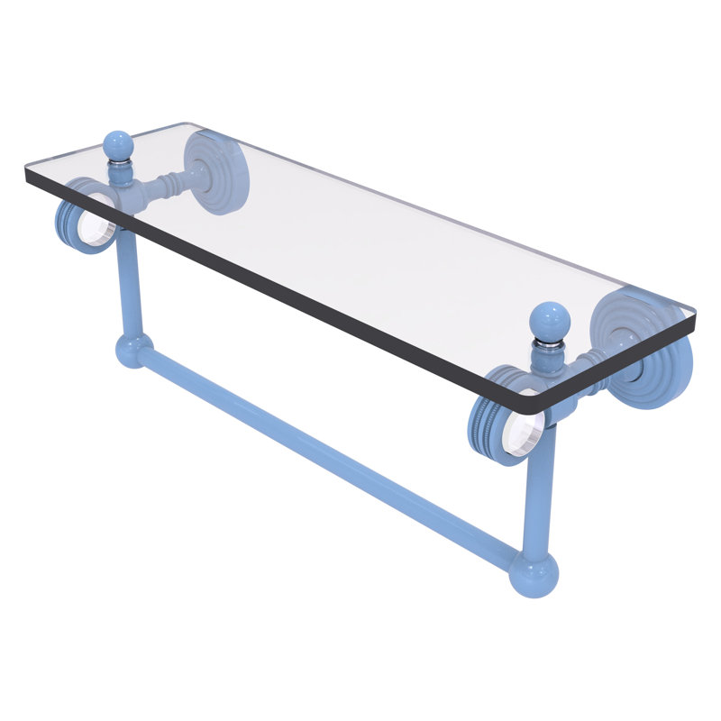 Tablette flottante avec barre à serviettes Pacific Grove, H 6,4 po x l 16 po x P 5,125 po, Bleu troll plat
