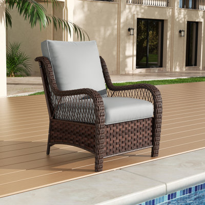 High-End Rattan Outdoor Armchair with Cushion