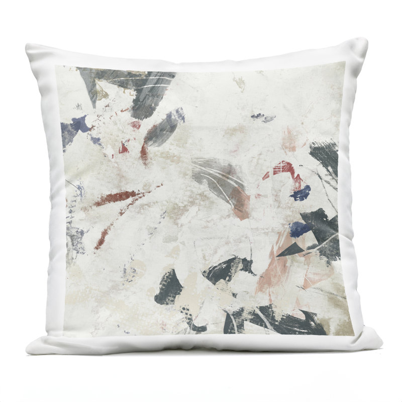 Subtle Washi Expression Outdoor Printed Pillow design by June Erica Vess, White/Gray Abstract