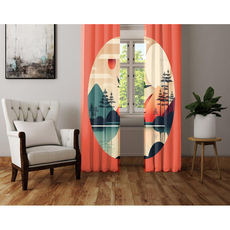 Paire de rideaux semi-transparents en polyester Cilicia, L 40 po x L 61 po