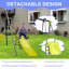 Ensemble de jeu de plein air six fonctions avec soucoupe pivotante et toboggan avec capacité de jeu de 440 lb pour les enfants de 3 ans et plus