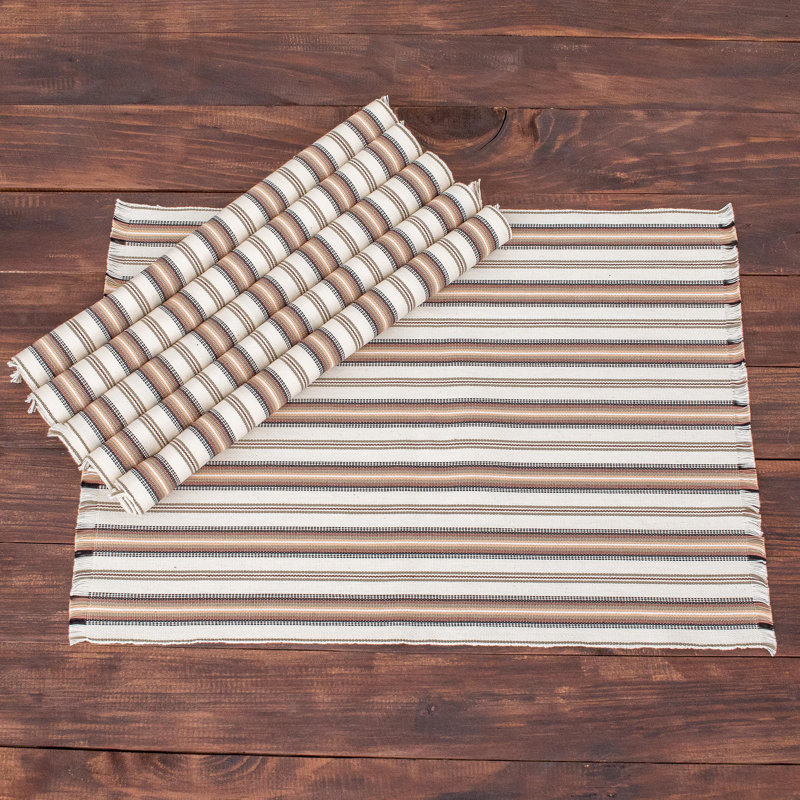 Maragret Hokku Designs fait à la main d'inspiration culinaire dans des serviettes en coton brun