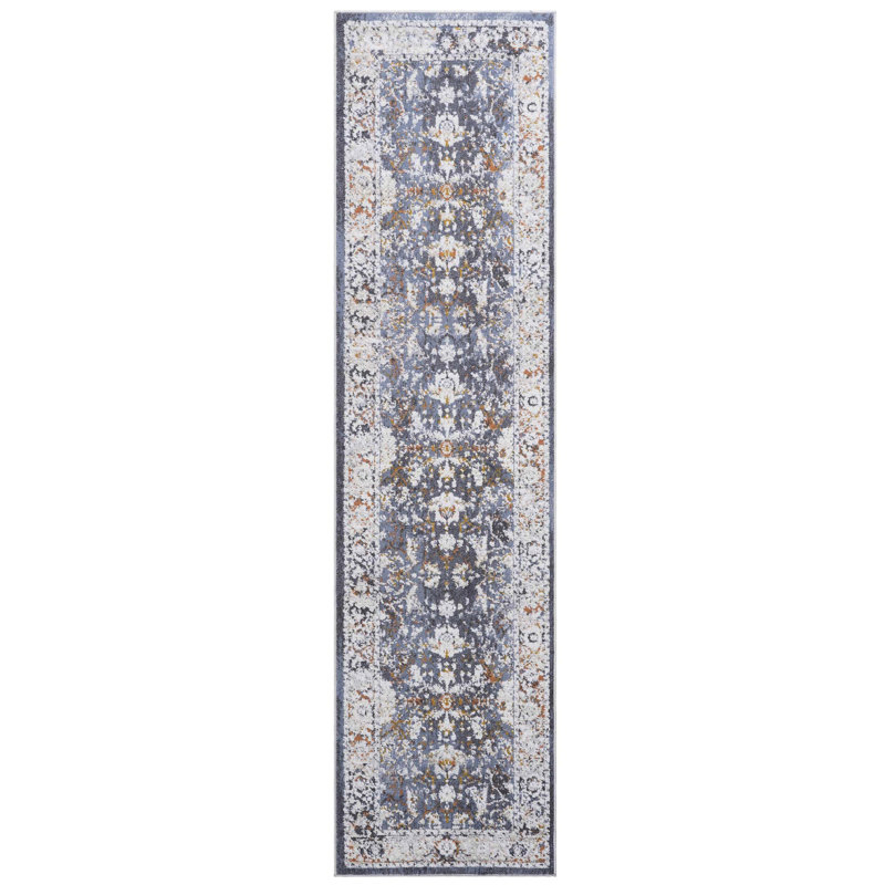 Stain Blue Area Rug - Non-Shedding For Office, Nursery, Bedroom Bedroom, Entryway, Office, Runner 2'1" x 8'2"