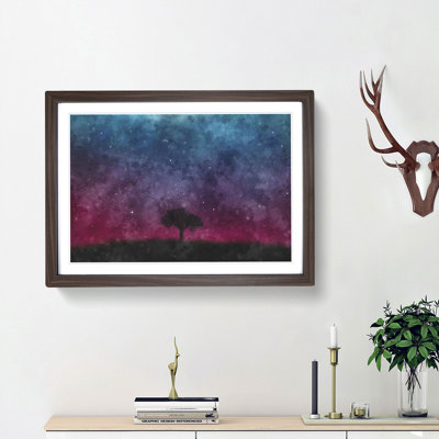 Tree Under the Cosmos - Picture Frame Graphic Art Print