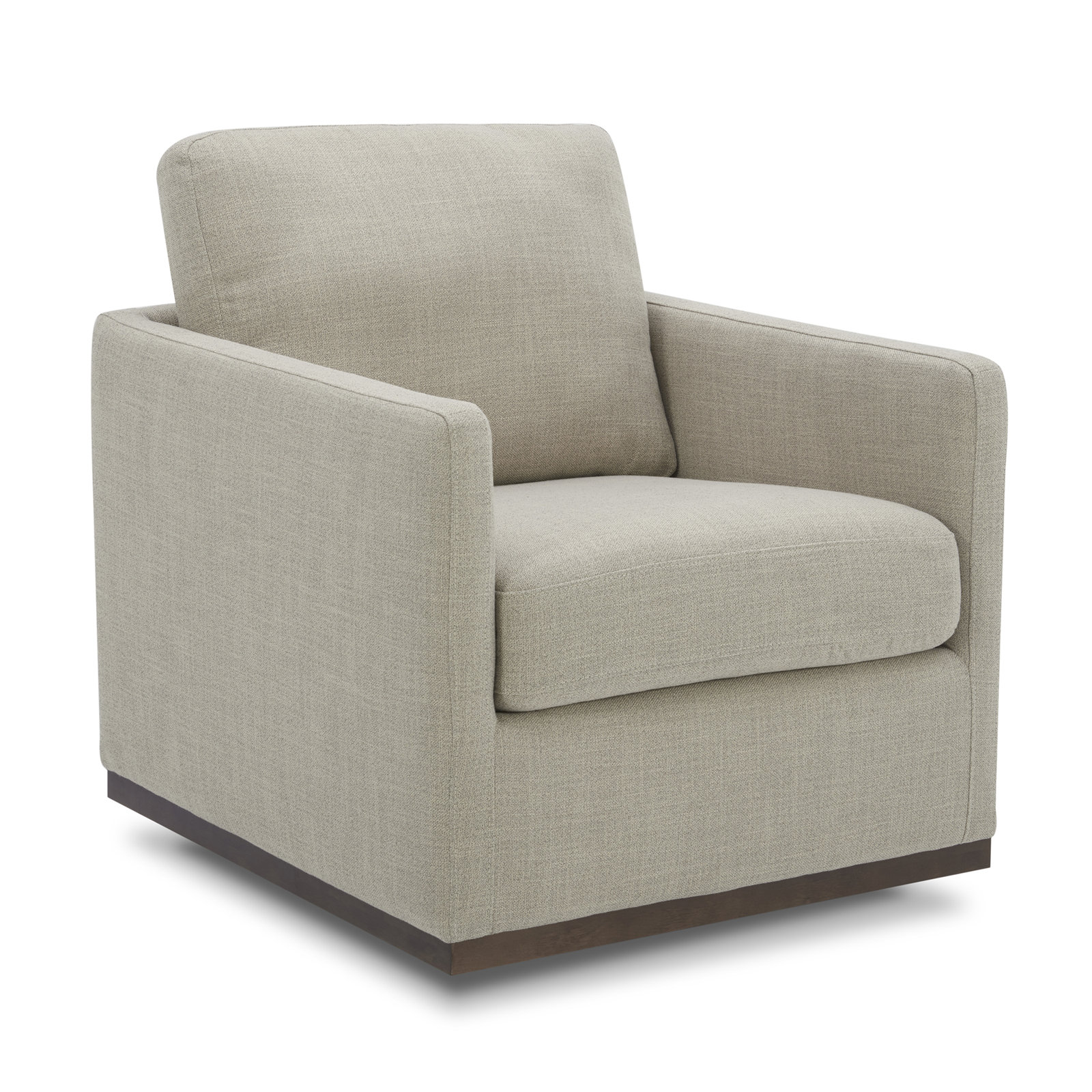 Bobbi Reversible Swivel Armchair, Effie Flax Performance Linen