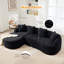 Canapé contemporain contemporain, canapé modulaire en L à compression avec méridienne courbée, mousse haute densité, design minimaliste pour le salon et la chambre à coucher