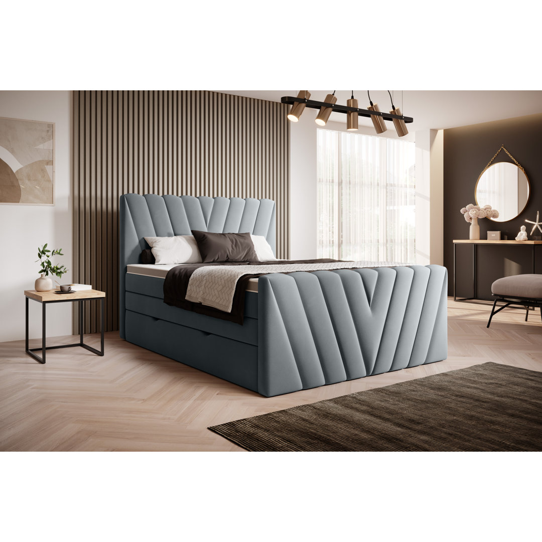 Boxspringbett Mankin mit Topper und Bettkasten