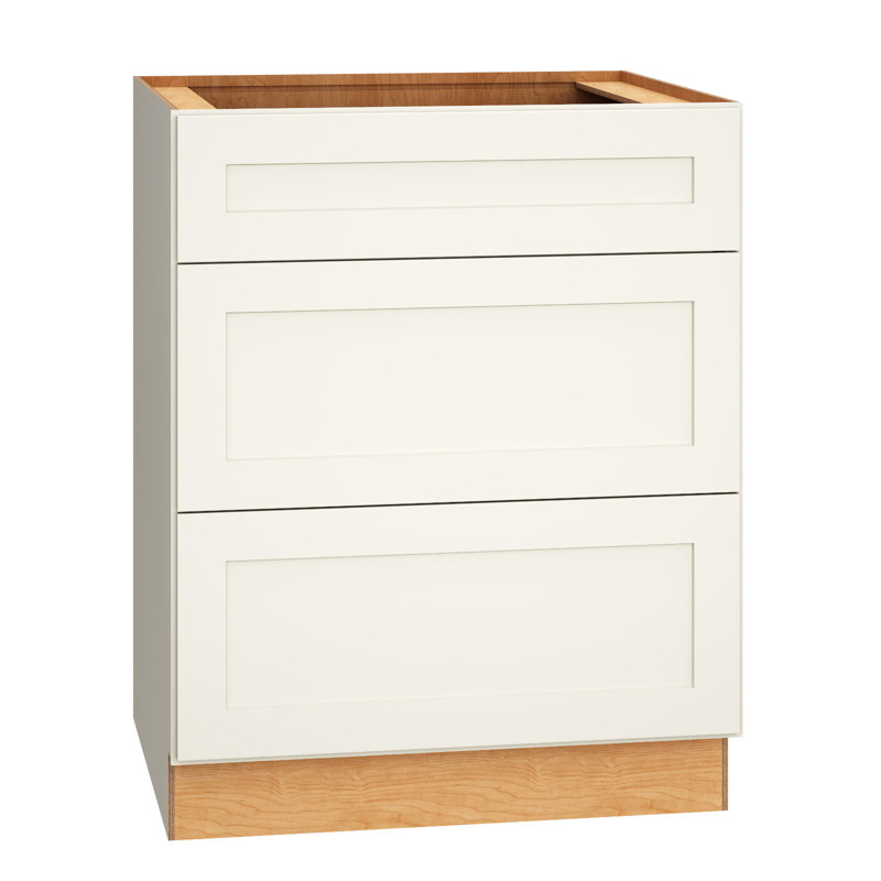 Armoire inférieure à 3 tiroirs Dwelling Livingston, H 34,5 po x l 33 po x P 24 po, Blanc