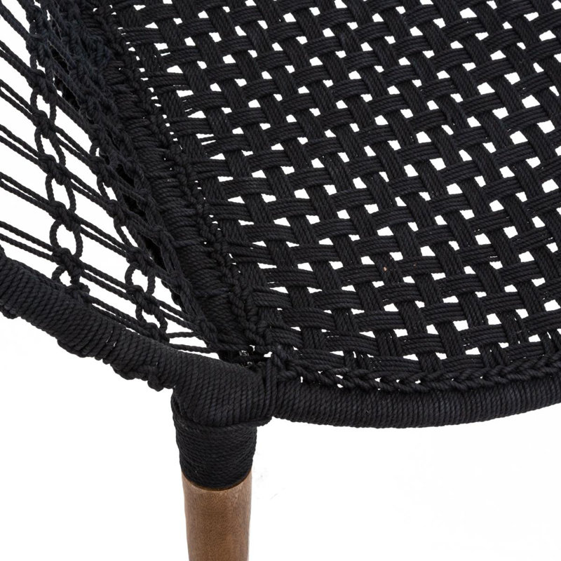 Waynoka Metal Outdoor Lounge Chair, Black