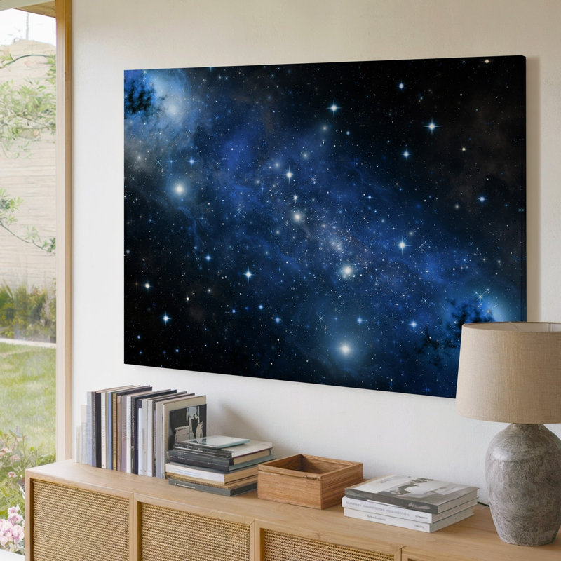 Toile dans une vaste étoile cloutée d'étendue de l'espace lointain, H 16 po x l 20 po
