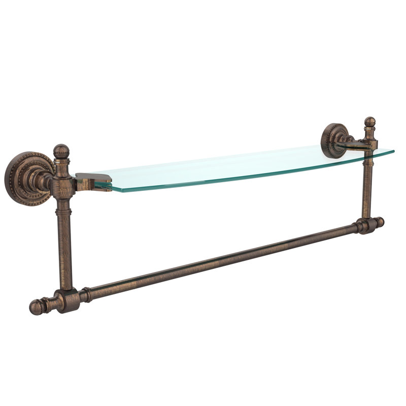 Étagère murale avec barre à serviettes Godinez, 22 po, Bronze brossé