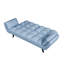 57 po. Canapé bleu 57 po. Doux deux accoudoirs. Coussin décoratif.
