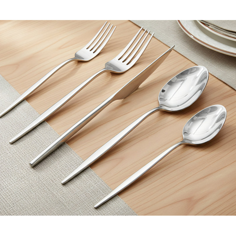 Ensemble de couverts 20 pièces en acier inoxydable 18/10 de qualité supérieure, comprenant une fourchette, un couteau et une cuillère. Convient aux cuisines, aux salles à manger et aux mariages. Lavable à la machine.