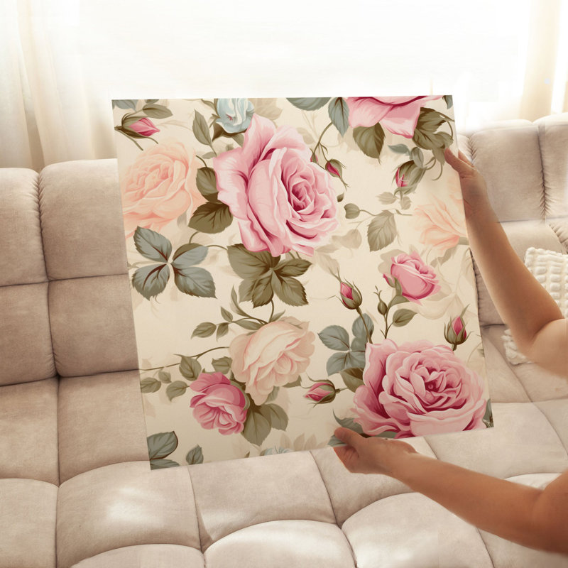 «Floral Rose Flowers VI», reproduction d'art non encadrée, H 20 po x l 20 po