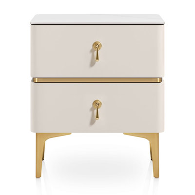 47.5cm W Metal Bedside Table