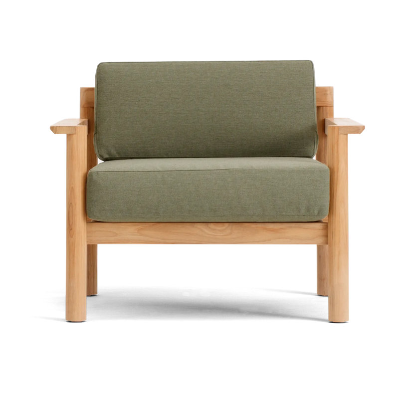 Haven Outdoor Teak Armchair, Sunbrella Leaf