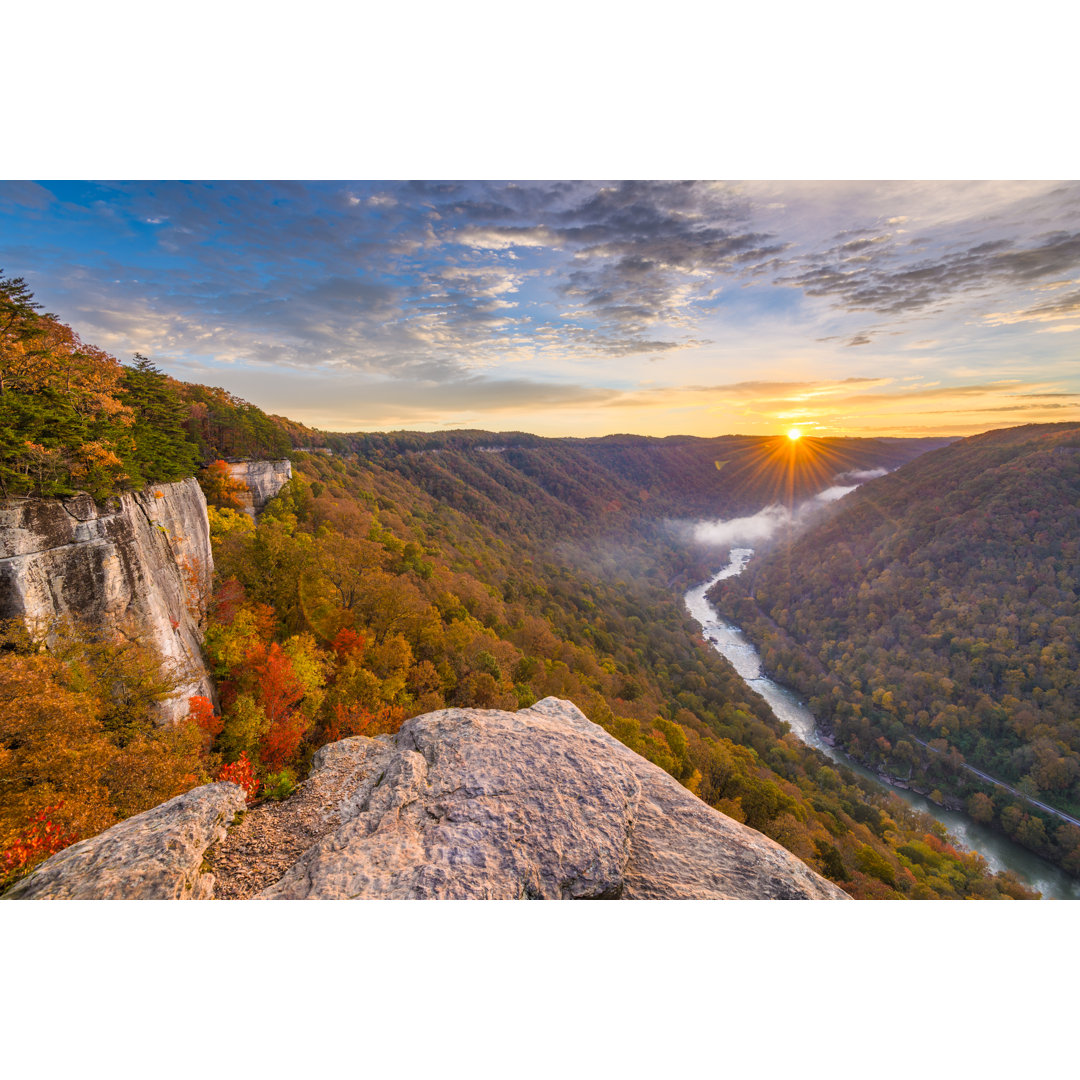 New River Gorge von Sean Pavone - Kunstdrucke auf Leinwand