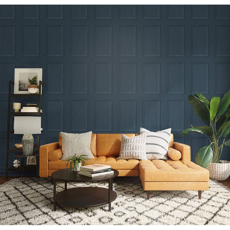 The Sojourn Wood & Shiplap Vinyl Peel & Stick Wallpaper Roll, Denim Blue