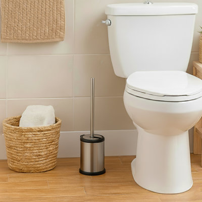 Ensemble de porte-brosse autoportant en métal avec couvercle pliant