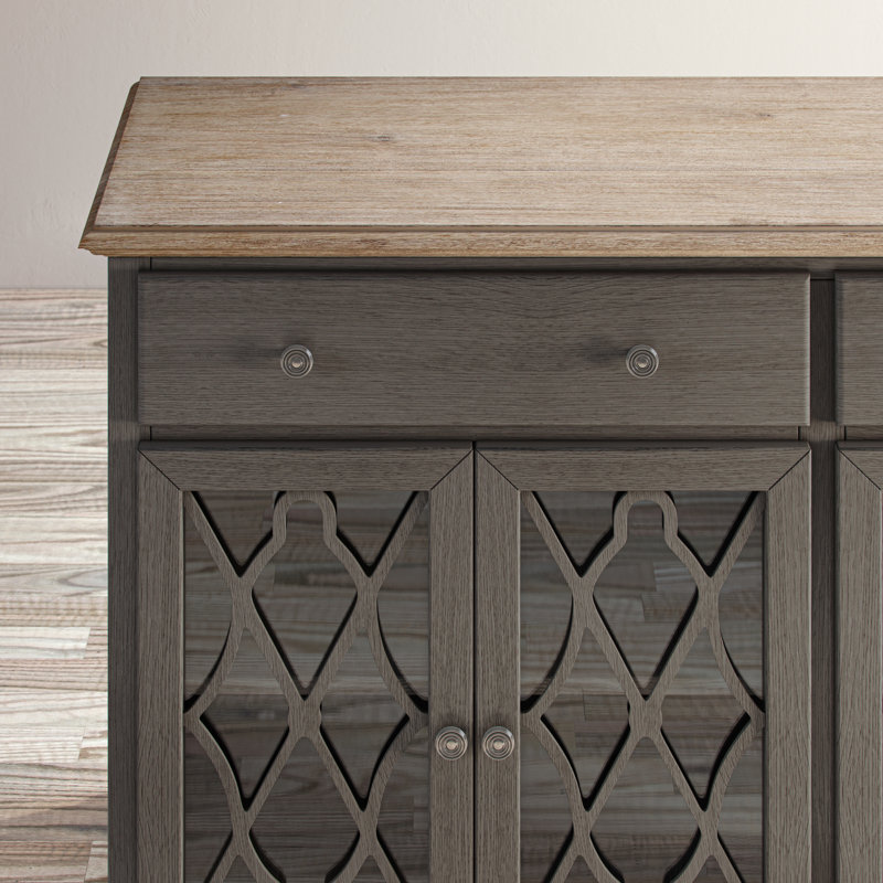 Buffet 2 tiroirs Ayser, Gris