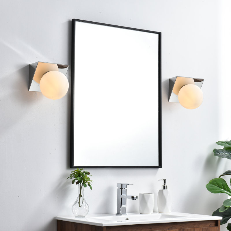 Darrik Flush Mounted Sconce, Chrome, 1 Light, 8" H x 7" W x 7" D