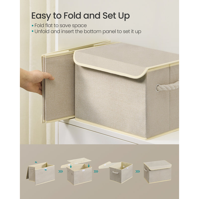 East Urban Home Fabric Shoe Storage Box, Gold