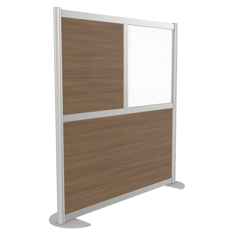 Orrie Modern 3 Panel Room Divider, Standard, Walnut
