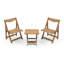 Table de bistro pliable Hips et chaise avec 2 chaises, finition pour l'extérieur, chaises, table rectangulaire, patio