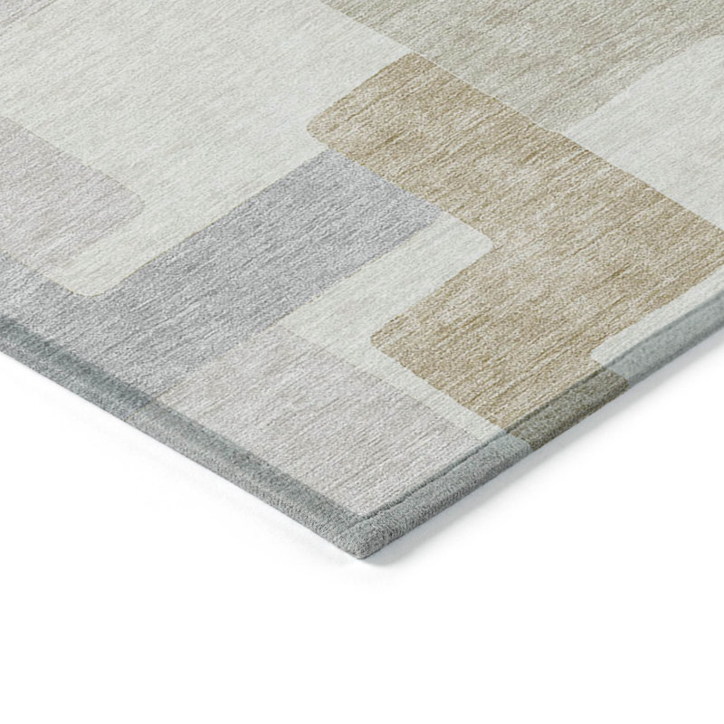 Tapis intérieur / extérieur géométrique lavable 9 pi x 12 pi