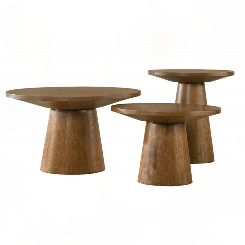 Table basse ronde en bois, Noyer