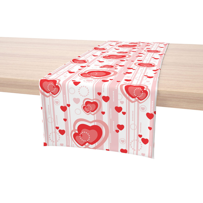 Estrada Hearts in Stripes Table Runner, 72" L x 12" W