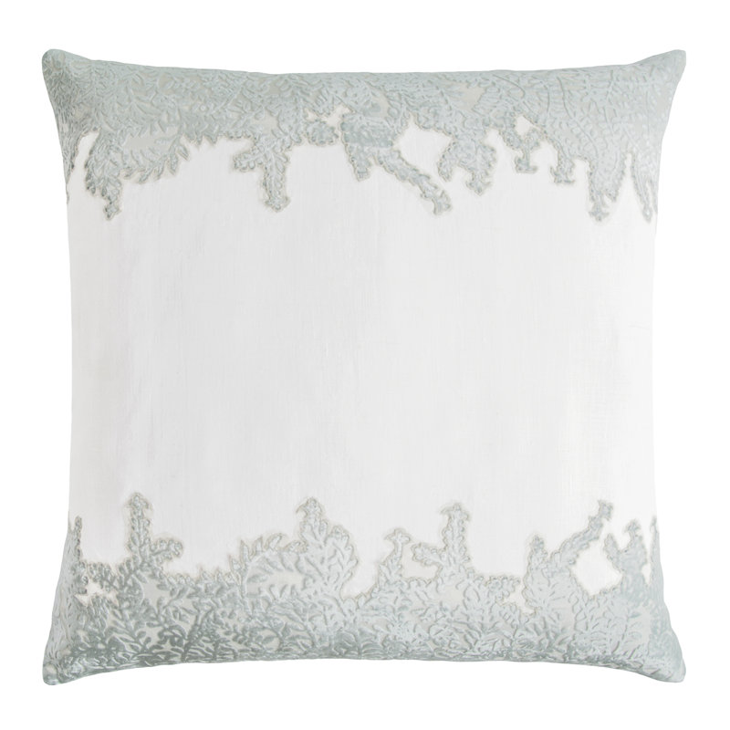 Ferns Square Pillow Cover & Insert, Sage/White