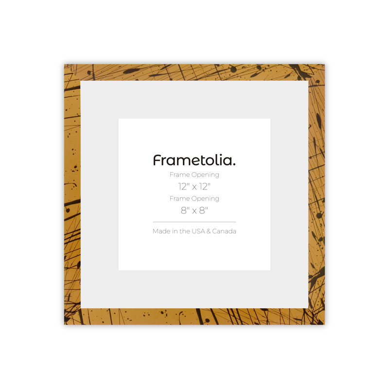 Cadre mural Frametolia Metro Fade Splash, Noir et or, 12 po x 12 po, 8 po x 8 po