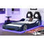 Lit de voiture de course simple confortable avec fonction DEL et éclairage rembourré en bois rembourré - Chambre de détente-118036375