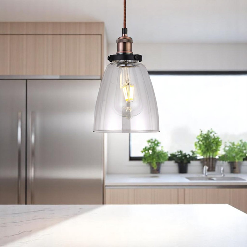 Calista 1 - Light Single Pendant, Clear, Copper