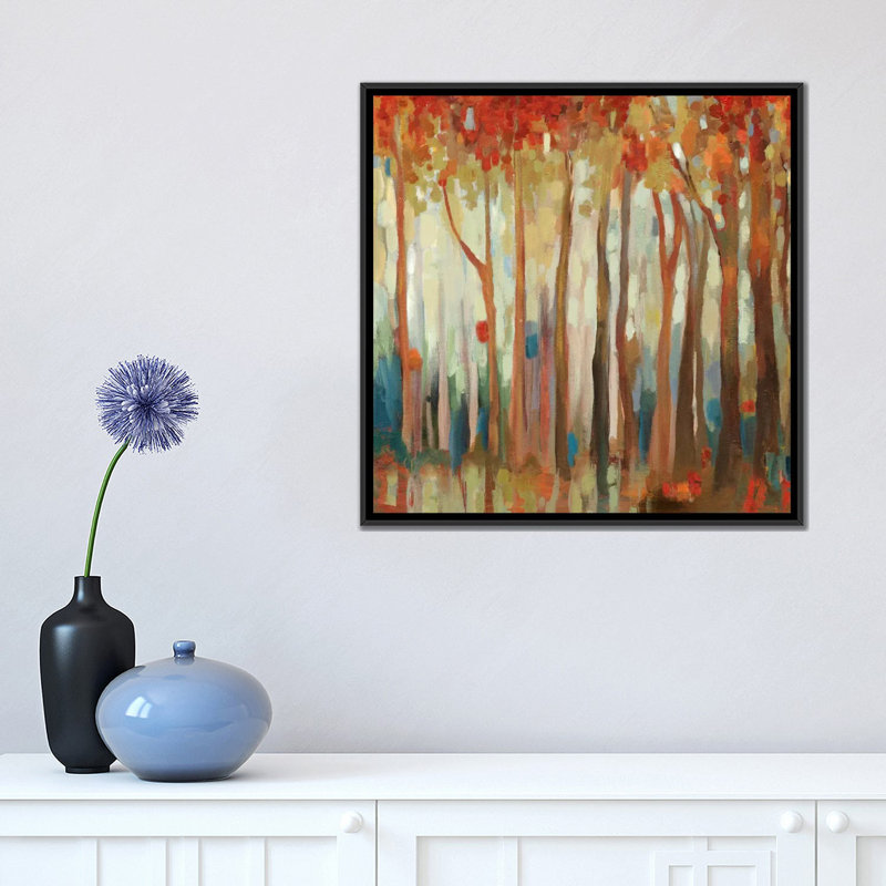 «Marble Forest II», impression sur toile, H 18 po x l 18 po x P 1,5 po, Toile avec cadre noir, Pas de tapis