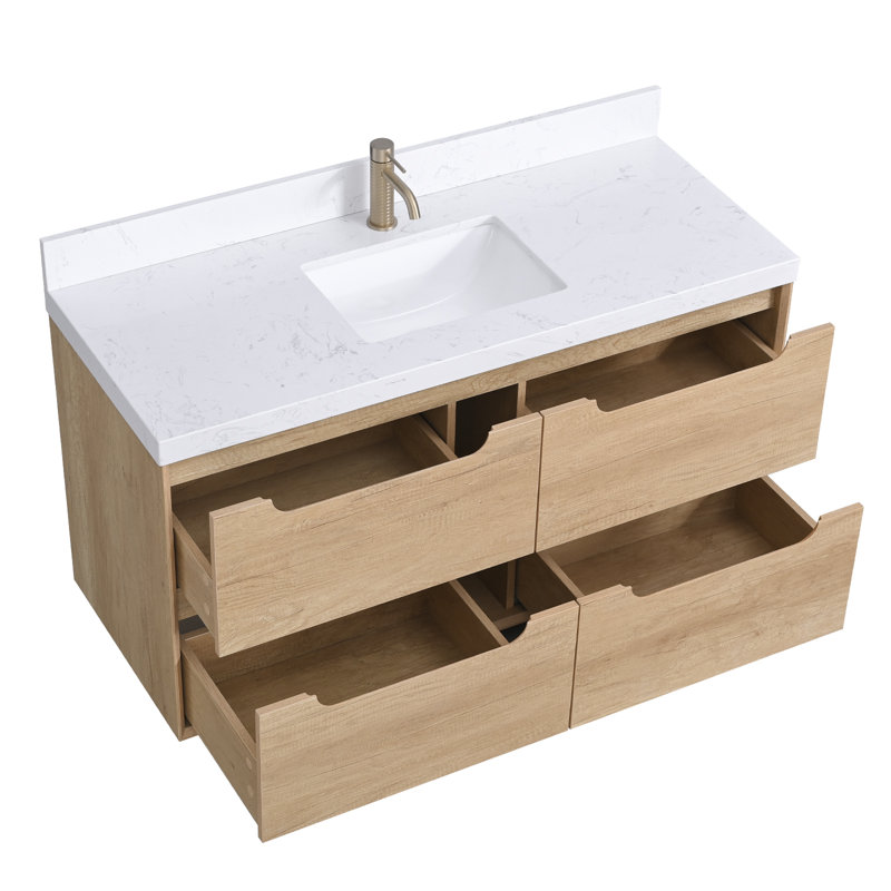 Single Bathroom Vanity with Engineered Stone Top
