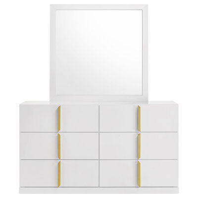 Commode 6 tiroirs avec miroir