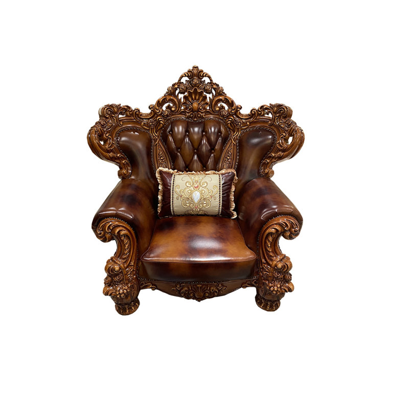 Fauteuil en cuir de vache de 57,87 po de largeur