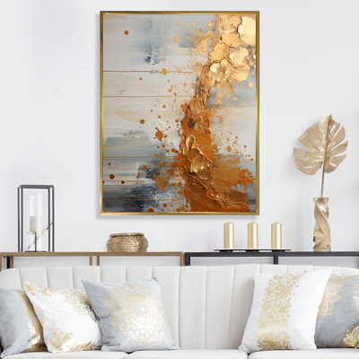 Gold And Grey Rhythms Champagne - Champagne Wall Art