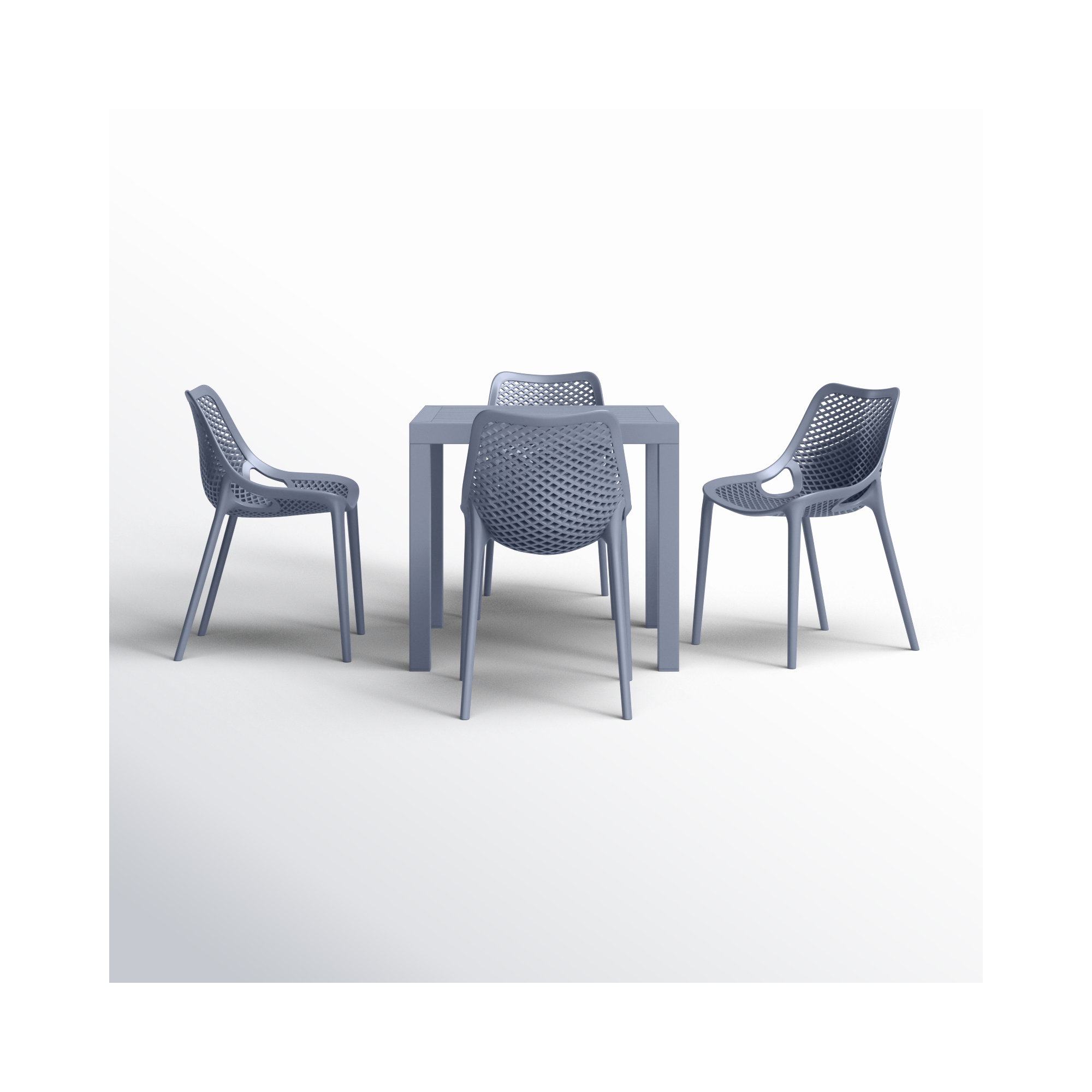 Asherton Square 4 - Person Dining Set, Dark Gray