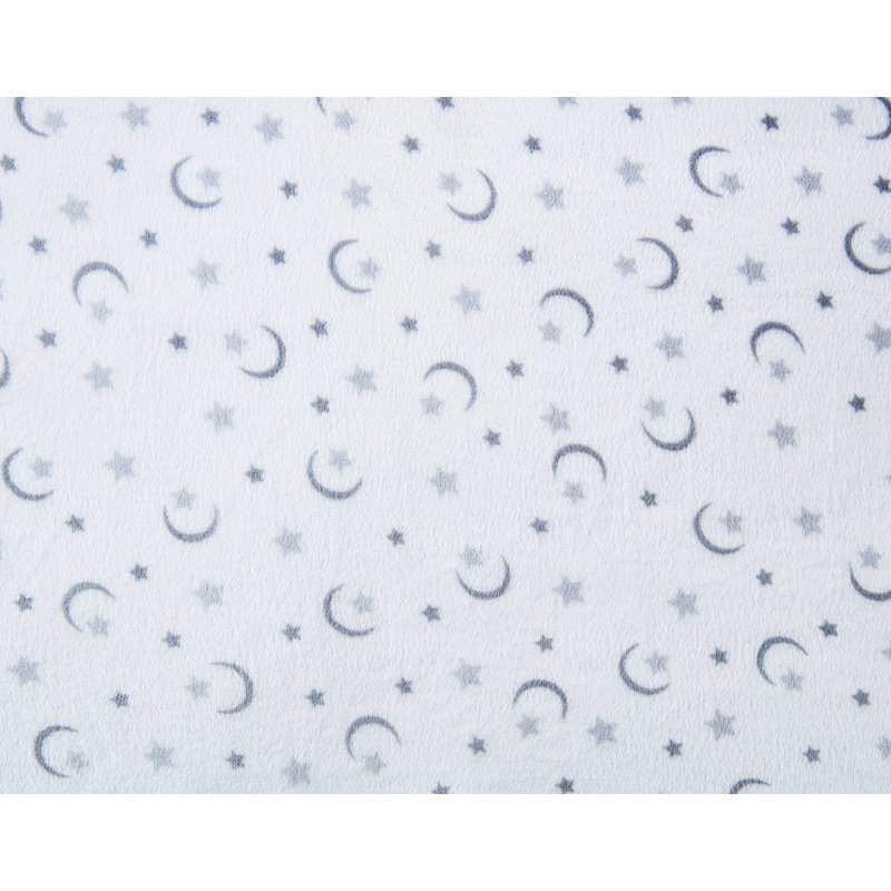 Anjanetta - Piece Standard Crib Fitted Sheet, Grey/White with Moon and Stars