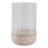 Modern Round Glass Cylinder Hurricane Candle Holder with Marble Base for Tabletop Decor Decorative Floor Accent for Shelf Display-1953883615