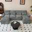 Canapé modulaire de 110 po avec canapé modulaire 110 po avec méridienne double, canapé de loisirs en U rembourré en chenille et coussins avec mousse à mémoire de forme et coussins de taille pour le bureau du salon.-846409084