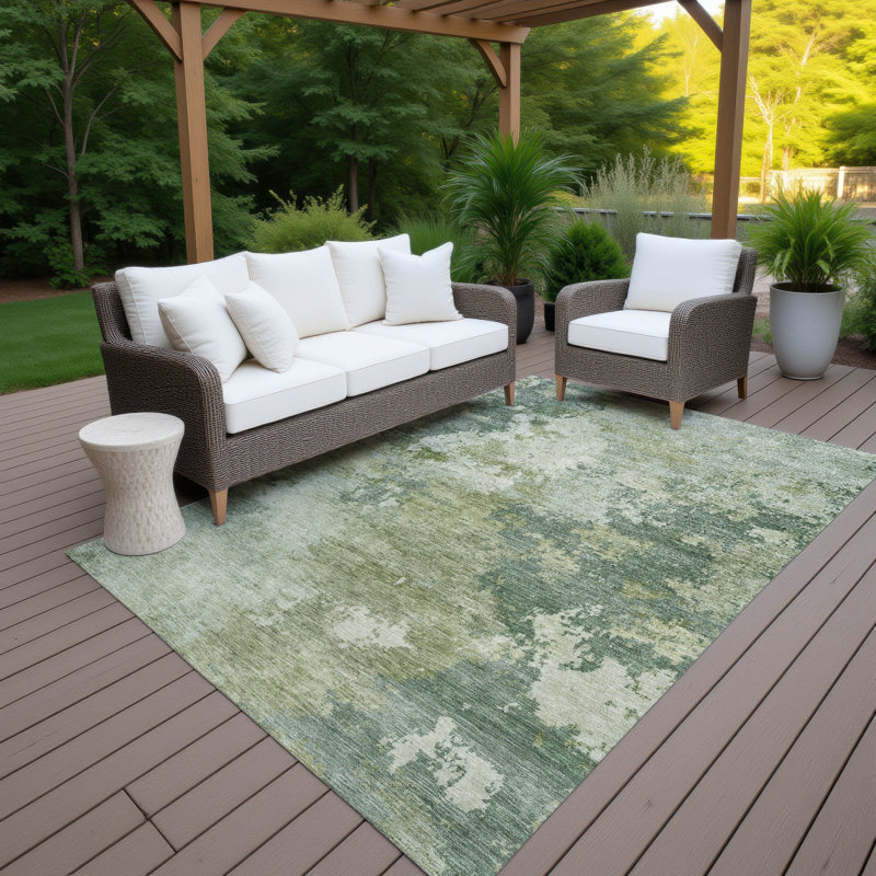Machine Washable Indoor/Outdoor Jadiel ACN2367 Abstract Rug, Rectangle 10' x 14'