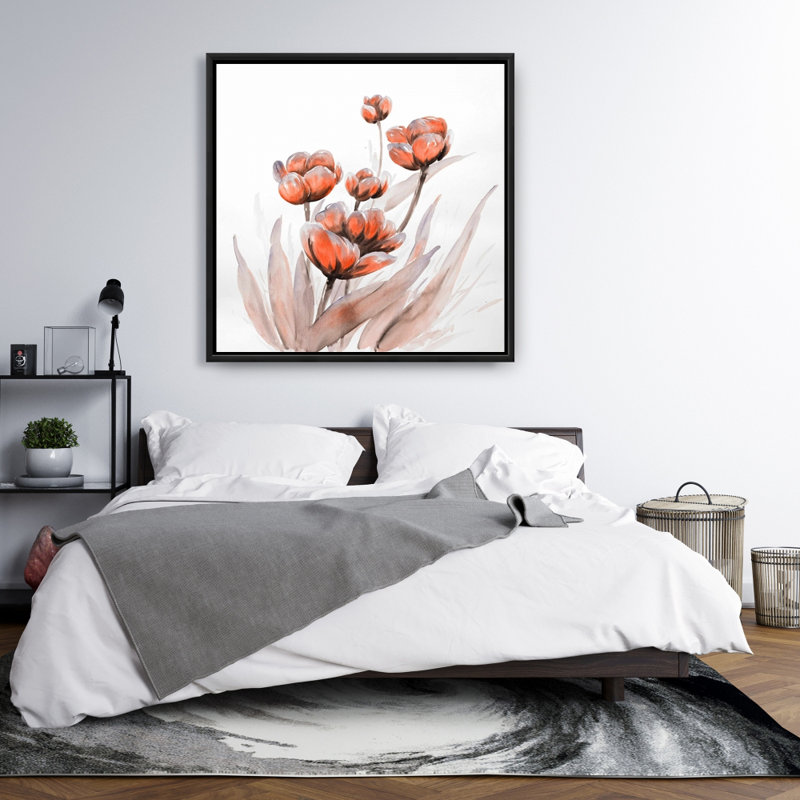 Watercolor Wild Flowers - Toile encadrée pour la décoration intérieure