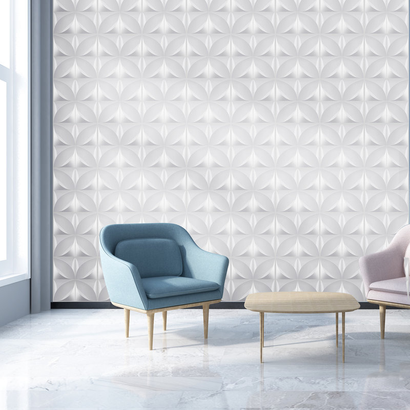 11.8" x 11.8" 3D Wall Panel in White (12-pack)
