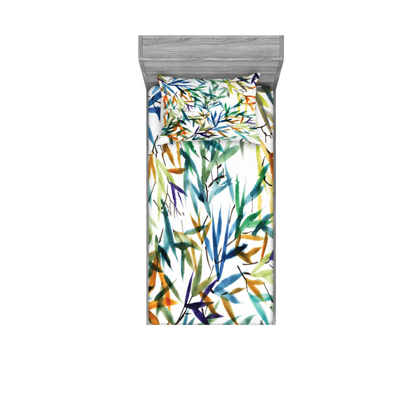 Microfiber Floral Sheet Set, Twin XL Sheet Set with 1 Pillowcase