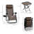 Brown Zero Gravity Chair Set With Side Table, Folding Reclining Chair With Cupholders & Pillows Adjustable Lounge Chair For Pool Backyard Lawn Beach